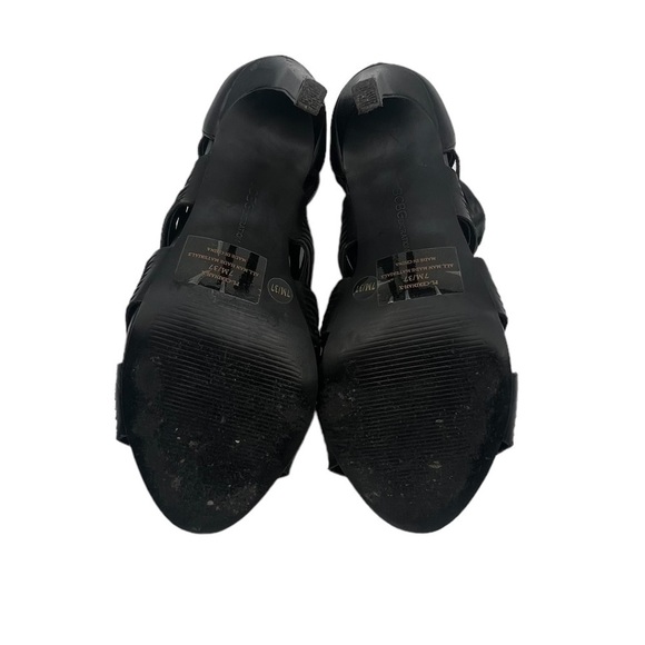 BCBGeneration Cerinah Black Caged Ankle Almond Toe Heels Size 7 Women's - Picture 9 of 9